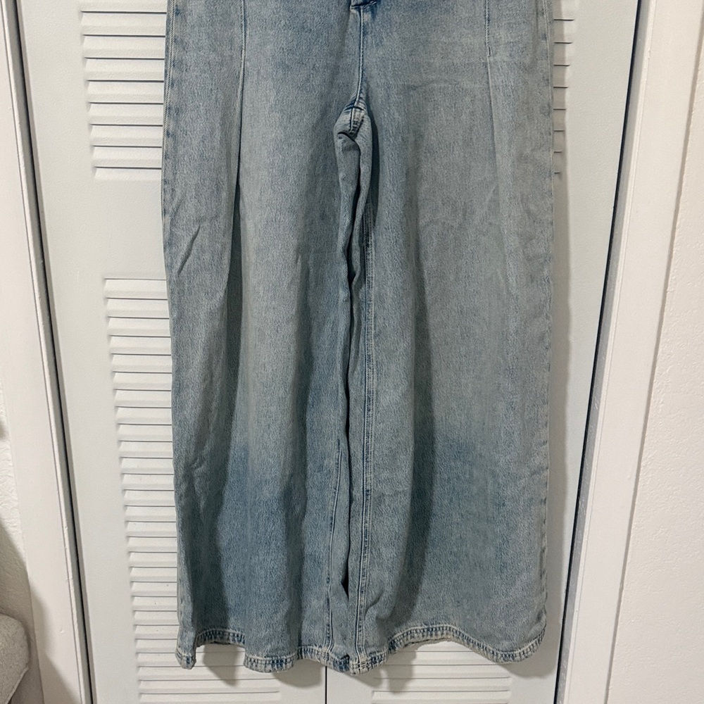 We The Free Light Blue Denim Wide Leg Overalls jumpsuit - Picture 5 of 8